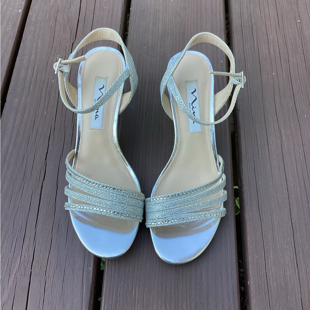 Nina Nelena Evening Sandal in Silver Dreamland 6M - Picture 3 of 10